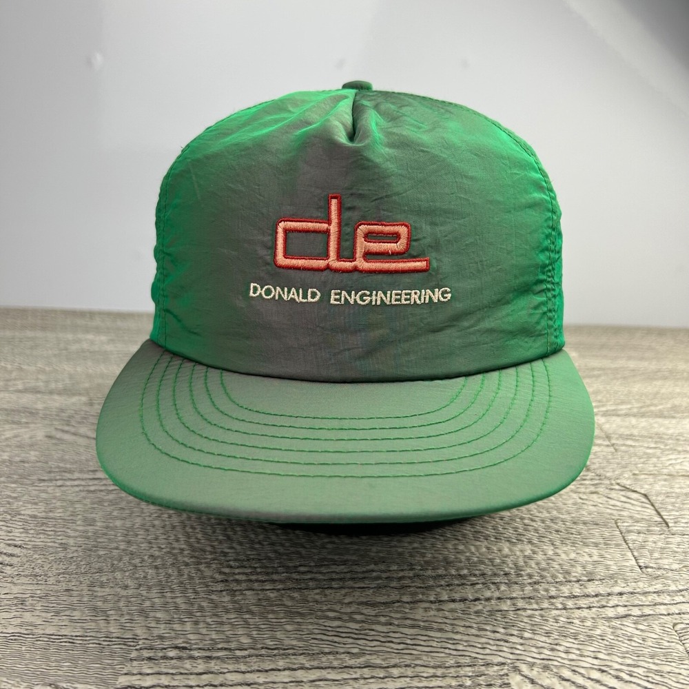 Vintage 90s Donald Engineering Hat Cap Snap Back Adjustable Green Purple Adult